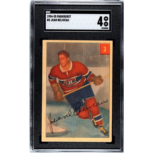 1954-55 Parkhurst #3 Jean Beliveau (SGC 4)