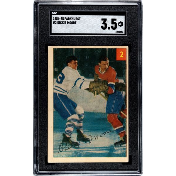 1954-55 Parkhurst #2 Dickie Moore (SGC 3.5)