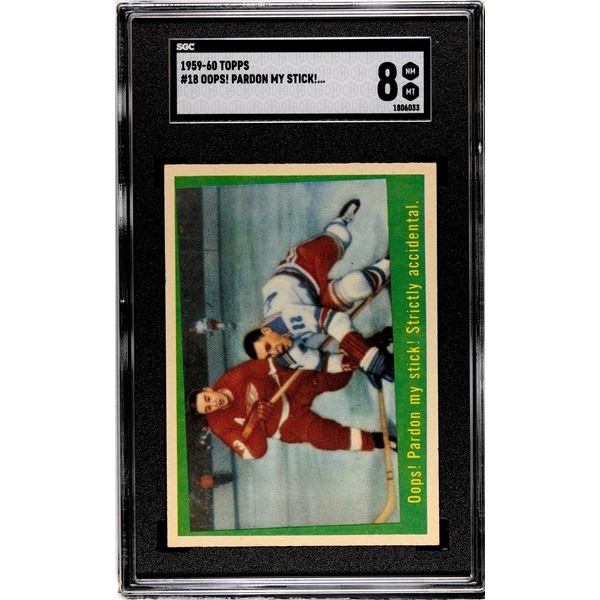 1959-60 Topps #18 Oops, Pardon My Stick (SGC 8)