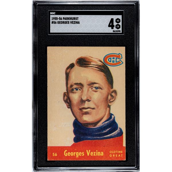 1955-56 Parkhurst #56 Goerges Vezina OTG (SGC 4)