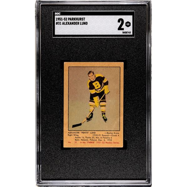 1951-52 Parkhurst #31 Pentti Lund RC (SGC 2)