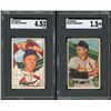 Image 1 : Lot of 2 x SGC-graded 1952 Bowman Baseball Cards (HOF)