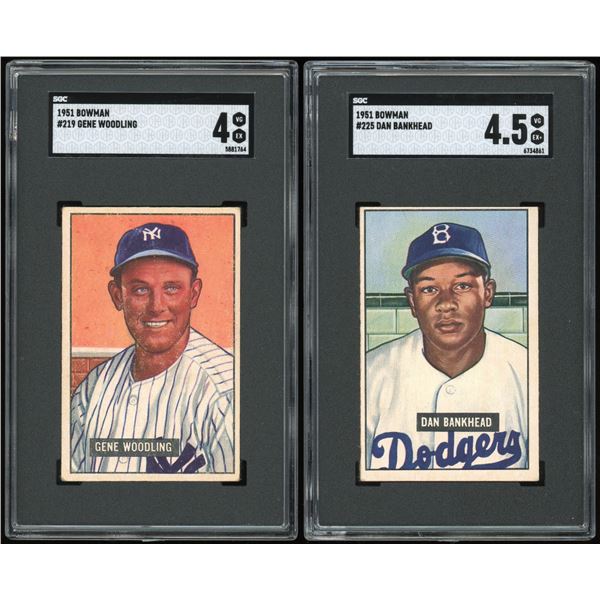 Lot of 2 x 1951 Bowman Baseball Cards (SGC)