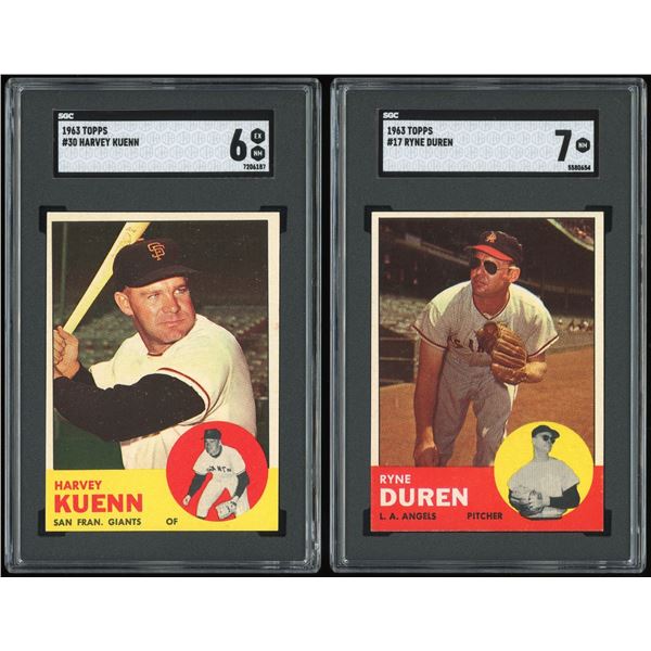 Lot of 2 x 1963 Topps Baseball Cards (SGC)