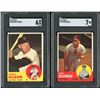 Image 1 : Lot of 2 x 1963 Topps Baseball Cards (SGC)