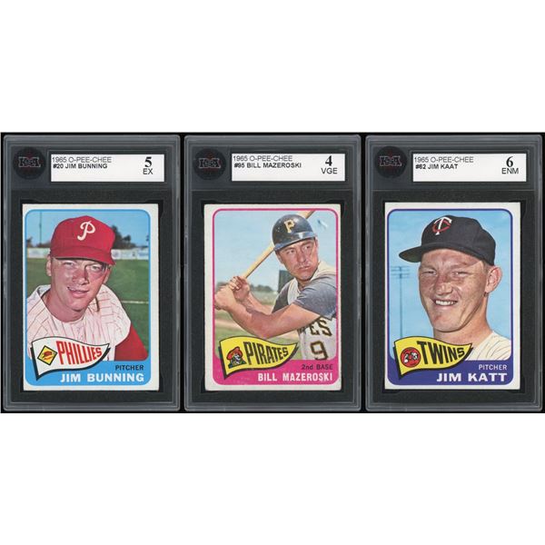 Lot of 3 x 1965 O-Pee-Chee Baseball Cards (HOF) (KSA)