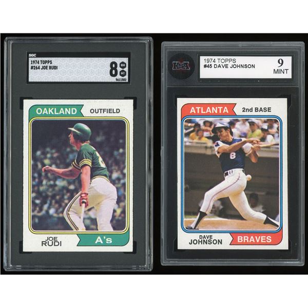 Lot of 2 x 1974 Topps Baseball Cards (SGC/KSA)