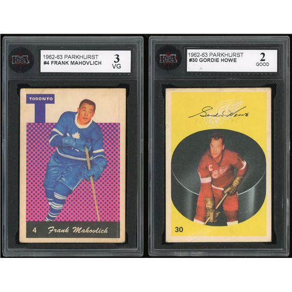 Lot of 2 x 1962-63 Parkhurst Hockey Cards (HOF) (KSA)