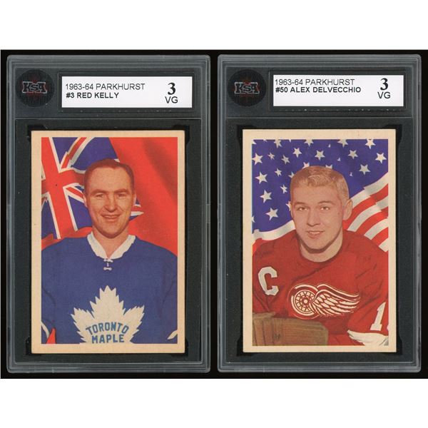 Lot of 5 x 1963-64 Parkhurst Hockey Cards (HOF) (KSA)