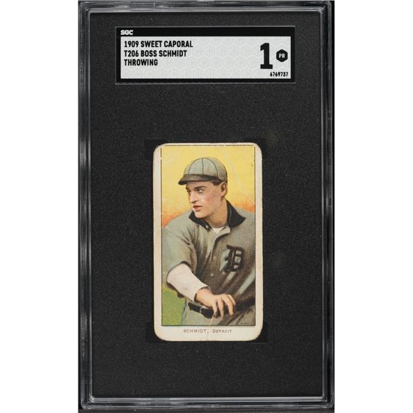 1909-11 T206 #429 Boss Schmidt (Throwing) (SGC 1)