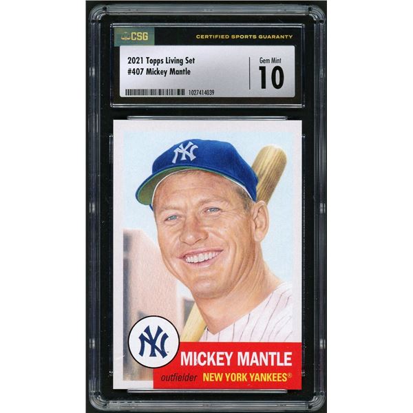 2021 Topps Living Set #407 Mickey Mantle (CSG 10)