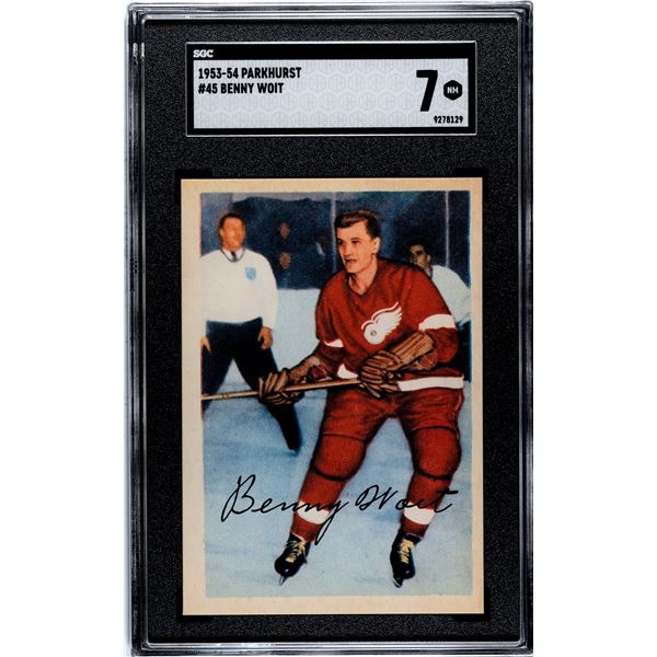 1953-54 Parkhurst #45 Benny Woit (SGC 7)