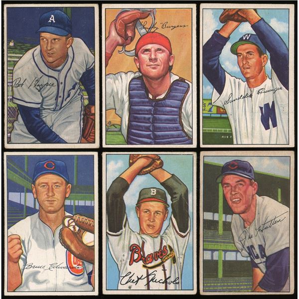 Lot of 15 x 1952 Bowman Baseball Cards