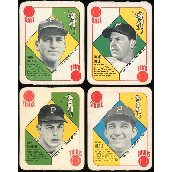 Lot of 4 x 1951 Topps  Red Backs  Baseball Cards