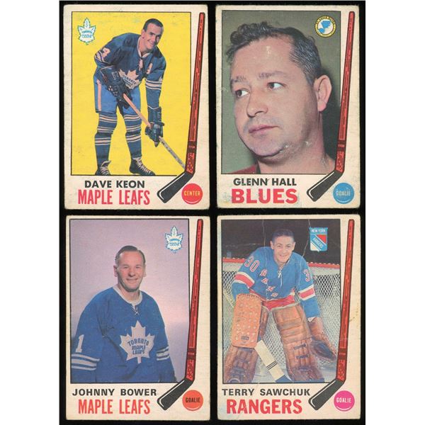 Lot of 4 x 1969-70 O-Pee-Chee Hockey Cards (HOF)