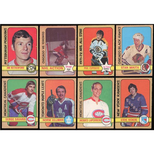 Lot of 8 x 1972-73 O-Pee-Chee Hockey Cards