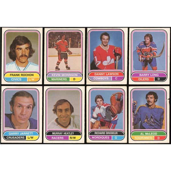 Lot of 8 x 1975-76 O-Pee-Chee WHA Hockey Cards