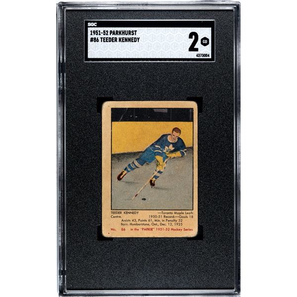 1951-52 Parkhurst #86 Ted Kennedy RC (SGC 2)