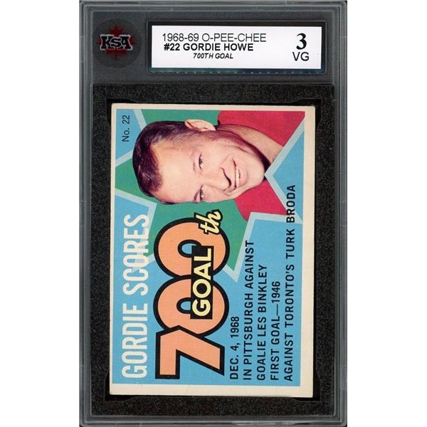 1968-69 O-Pee-Chee Puck Sticker #22 Gordie Howe (KSA 3)