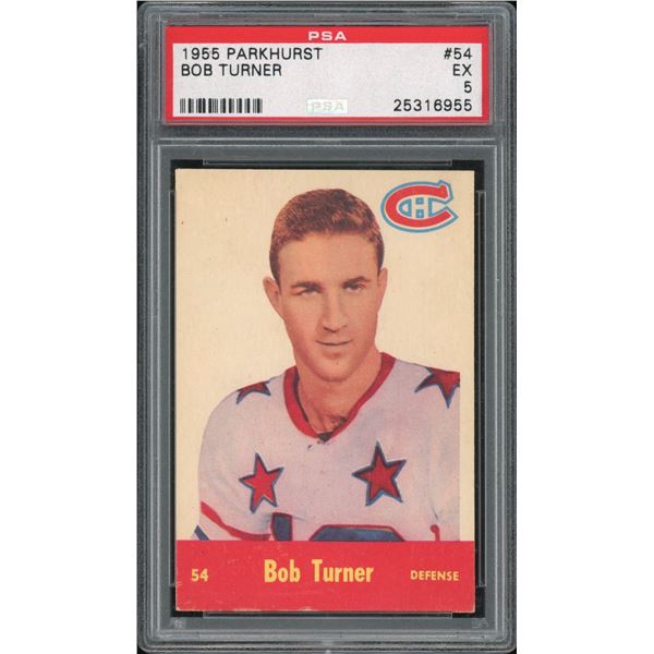 1955-56 Parkhurst #54 Bob Turner RC (PSA 5)