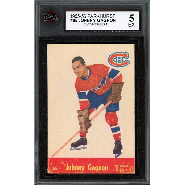 1955-56 Parkhurst #65 Johnny Gagnon OTG (KSA 5)