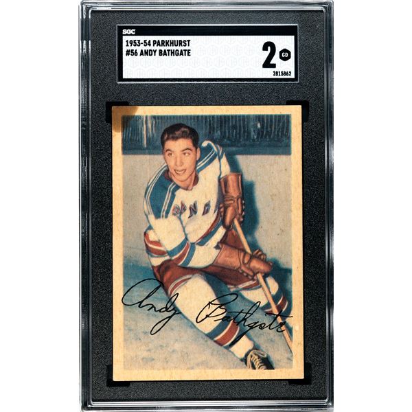 1953-54 Parkhurst #56 Andy Bathgate RC (SGC 2)