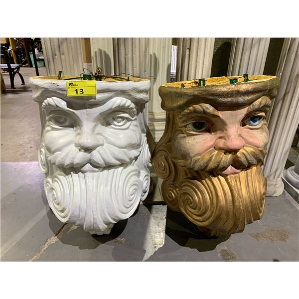 PAIR OF LARGE DECORATIVE HEADS