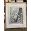 Image 1 : FRAMED ART OF GIRL LOOKING THRU WINDOW APPROX 31"X37"