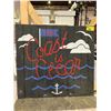 Image 1 : WOOD "THE COAST IS CLEAR" SIGN APPROX 38"X35"