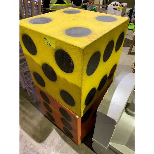 2 GIANT 6-SIDED DICE PROPS 2'X2'X2'