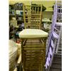 Image 2 : 7 PURPLE STACKING WOOD CHAIRS WITH CUSHIONS & 6 GOLD STACKING WOOD CHAIRS WITH CUSHIONS