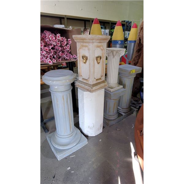 6 ASSORTED SIZE PILLARS