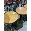 Image 2 : 6 ROUND METAL & WOOD TABLES & 4 ASSORTED TABLE BASES