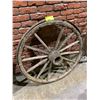 Image 3 : 3 ASSORTED SIZE WOOD & METAL WAGON WHEELS