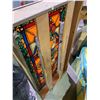 Image 4 : BACK LIT FAUX STAINED GLASS WINDOW, 3 TIER STANDING RACK & VINTAGE WOOD CHEST