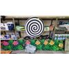 Image 1 : LARGE HYPNOSIS PROP, 6 WOOD FLOWER SIGNS, 2 SALOON STYLE WOOD DOORS & BAG OF FAUX PLANT PARTS