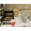 Image 2 : ASSORTED ITEMS INCLUDING; MILK GLASS, CLOCK, CRANBERRY GLASS & MORE