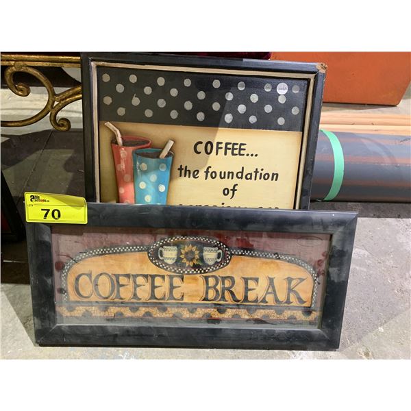 4 ASSORTED COFFEE SIGNS