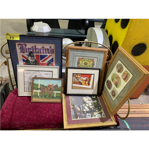 7 PIECES OF ASSORTED FRAMED ART