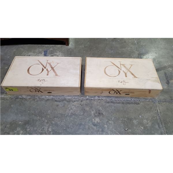 2 CNYK TERRA BLANCA SIGNATURE SERIES 2009 & 2012 WOOD WINE BOXES