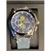 Image 1 : MEN'S LATOR CALIBRE L9180 CHRONOGRAPH WATCH, 42 MM CASE, BLUE DIAL WITH YELLOW DETAILING,