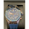 Image 1 : MEN'S RUCKSTUHL CHRONOGRAPH R500 WATCH, GOLD COLOUR CASE, BLUE DIAL, 3ATM WATER RESISTANT, RUBBER