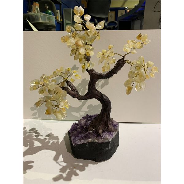 CITRINE TREE ON AMETHYST BASE 14" RETAIL $2,800