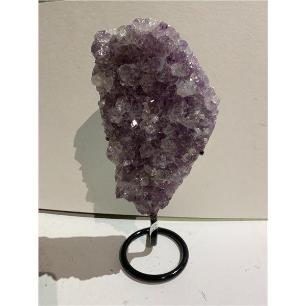 AMETHYST GEODE SPECIMEN ON METAL STAND APPROX 12" RETAIL $2,400