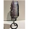 Image 2 : AMETHYST GEODE SPECIMEN ON METAL STAND APPROX 12" RETAIL $2,400