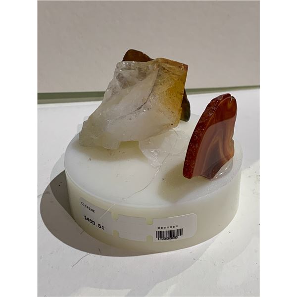 CITRINE AND AGATE DISPLAY (STONE UNATTACHED) RETAIL $489