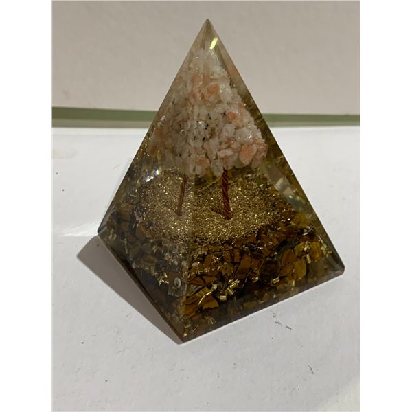 ROSE QUARTZ/ TIGER EYE ORGONITE PYRAMID RETAIL $249