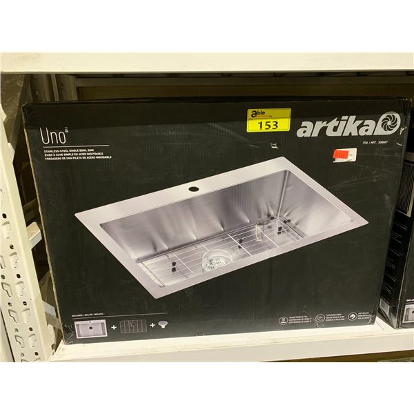 ARTIKA UNO STAINLESS STEEL SINGLE BOWL SINK