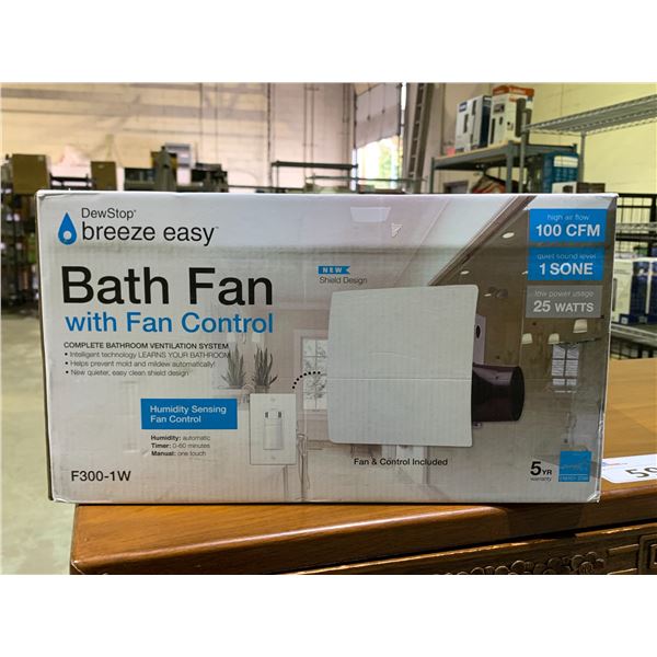 DEWSTOP BREEZE EASY BATH FAN WITH FAN CONTROL