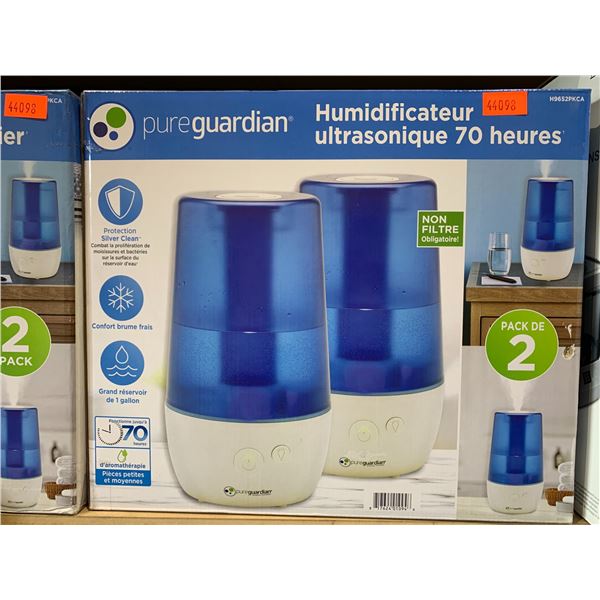 PURE GUARDIAN 70 HOUR ULTRASONIC HUMIDIFIER SET OF 2